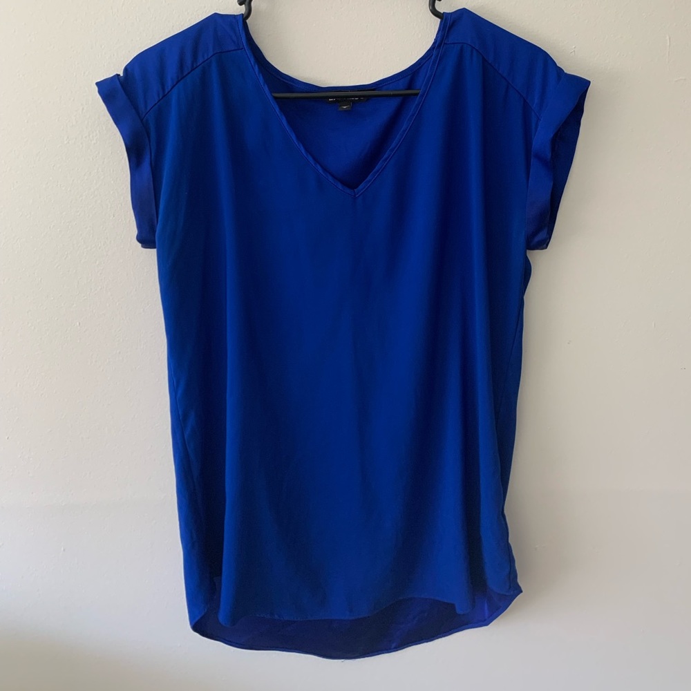 M Express Silk-Like Royal Blue Dress Shirt